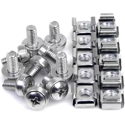 StarTech 50 Pkg M6 Mounting Screws and Cage Nuts for Server Rack Cabinet
