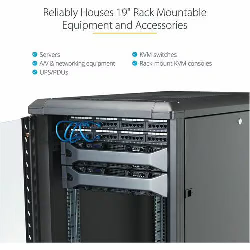 StarTech 22U 36in Knock-Down Server Rack Cabinet with Casters