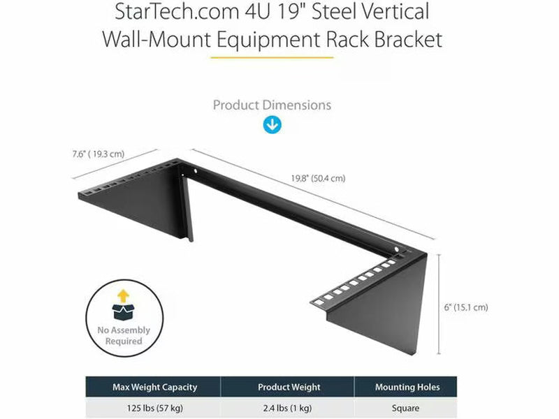 StarTech 4U 19in Steel Vertical Wallmount Equipment Rack Bracket