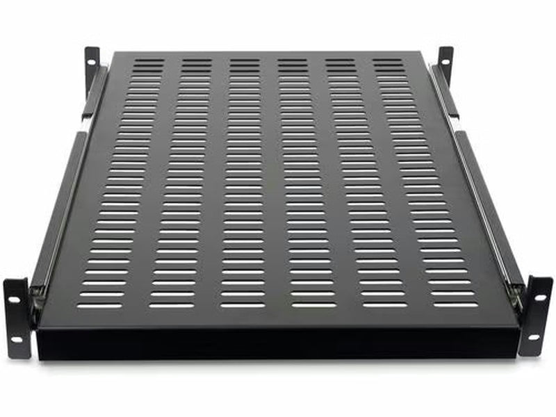 StarTech 2U Adjustable Mounting Depth Vented Sliding Rack Mount Shelf – 50lbs / 22.7kg