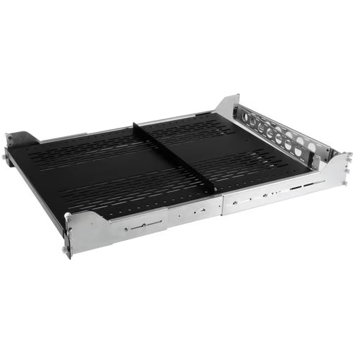 StarTech 2U Vented Sliding Rack Shelf w/ Cable Management Arm & Adjustable Mounting Depth - 50lbs / 22.7kg