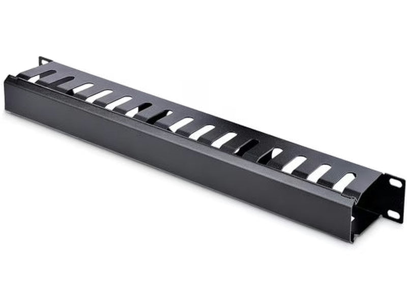 StarTech 1U Horizontal Finger Duct Rack Cable Management Panel with Cover