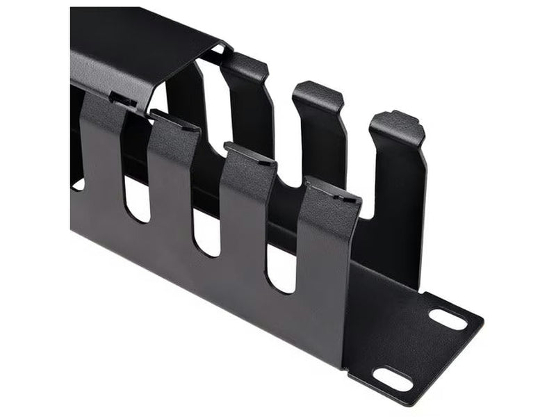 StarTech 1U Horizontal Finger Duct Rack Cable Management Panel with Cover