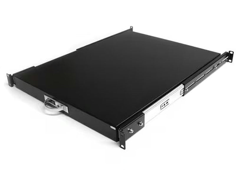 StarTech 1U Sliding Server Rack Mount Keyboard Shelf Tray, 55lbs 25Kg , 22in 55cm Deep Steel Pull Out Drawer for 19" Equipment Rack