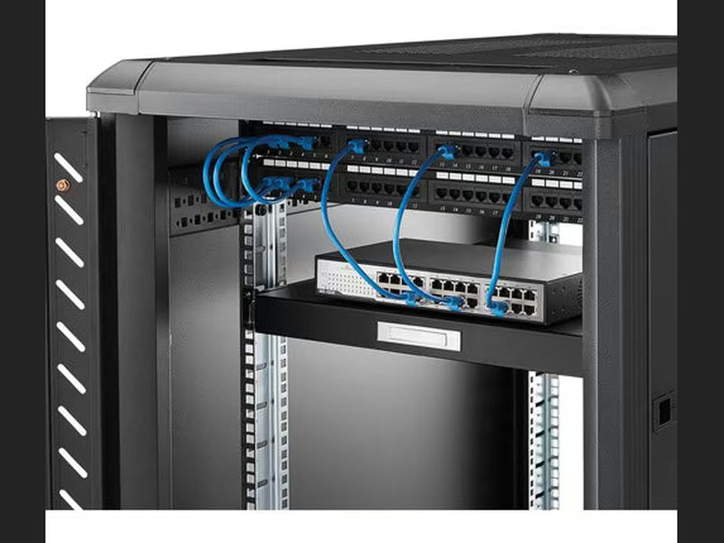 StarTech 1U Sliding Server Rack Mount Keyboard Shelf Tray, 55lbs 25Kg , 22in 55cm Deep Steel Pull Out Drawer for 19" Equipment Rack