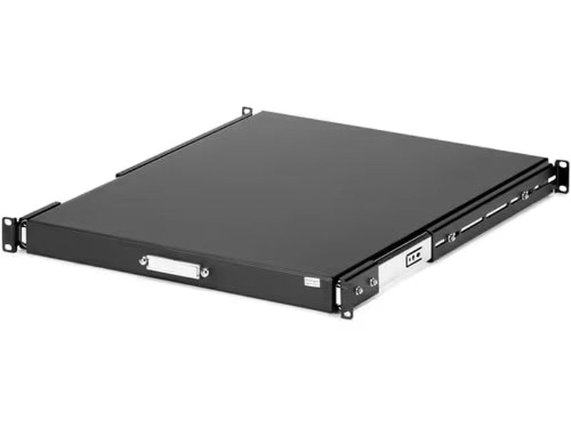 StarTech 1U Sliding Server Rack Mount Keyboard Shelf Tray, 55lbs 25Kg , 22in 55cm Deep Steel Pull Out Drawer for 19" Equipment Rack