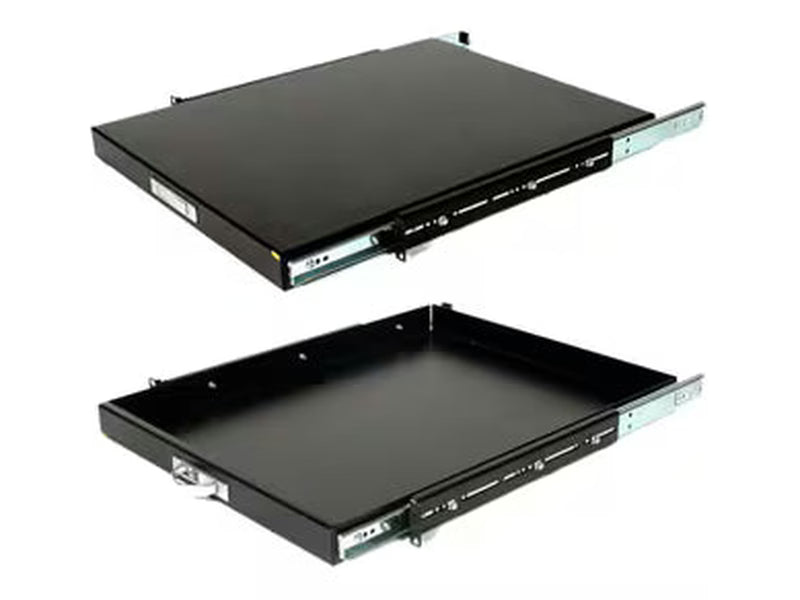StarTech 1U Sliding Server Rack Mount Keyboard Shelf Tray, 55lbs 25Kg , 22in 55cm Deep Steel Pull Out Drawer for 19" Equipment Rack
