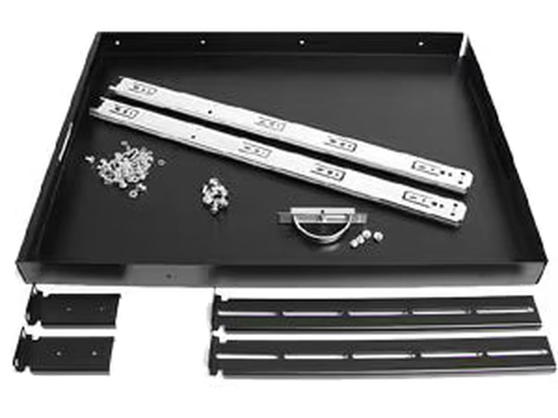 StarTech 1U Sliding Server Rack Mount Keyboard Shelf Tray, 55lbs 25Kg , 22in 55cm Deep Steel Pull Out Drawer for 19" Equipment Rack