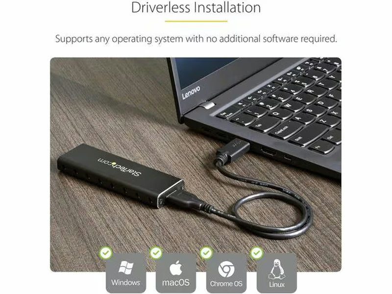 StarTech M.2 SATA External SSD Enclosure - USB 3.0 with UASP