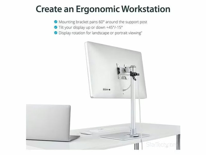 StarTech Adjustable Desktop Monitor Stand with Cable Hook for up to 34" 30.9lb/14kg VESA Mount Monitors