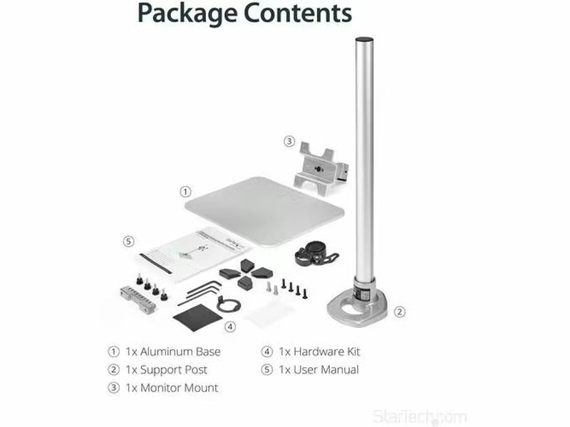 StarTech Adjustable Desktop Monitor Stand with Cable Hook for up to 34" 30.9lb/14kg VESA Mount Monitors