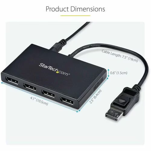 StarTech Multi Stream Transport Hub – DisplayPort™ to quad head DisplayPort MST hub