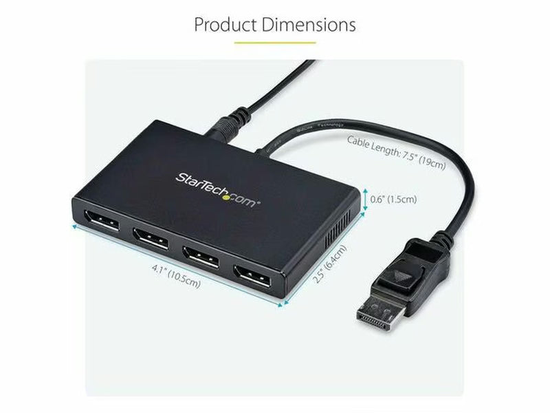 StarTech Multi Stream Transport Hub – DisplayPort™ to quad head DisplayPort MST hub