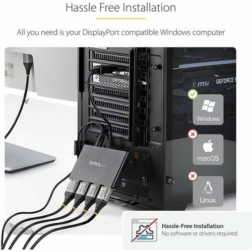 StarTech Multi Stream Transport Hub – DisplayPort™ to quad head DisplayPort MST hub