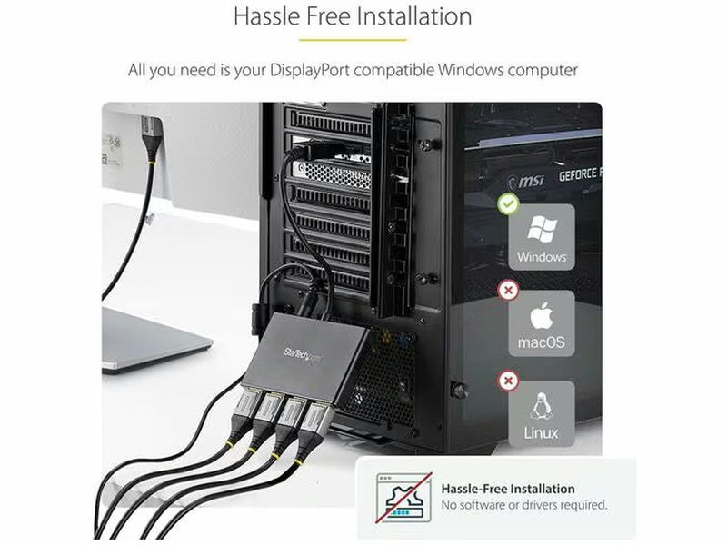 StarTech Multi Stream Transport Hub – DisplayPort™ to quad head DisplayPort MST hub