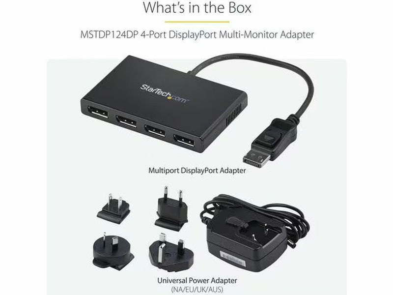 StarTech Multi Stream Transport Hub – DisplayPort™ to quad head DisplayPort MST hub