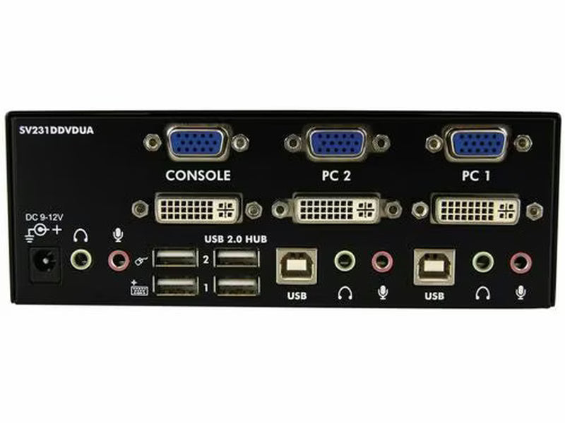 StarTech Commutateur KVM USB, VGA et DVI 2/4-Port avec Audio et Hub USB 2.0