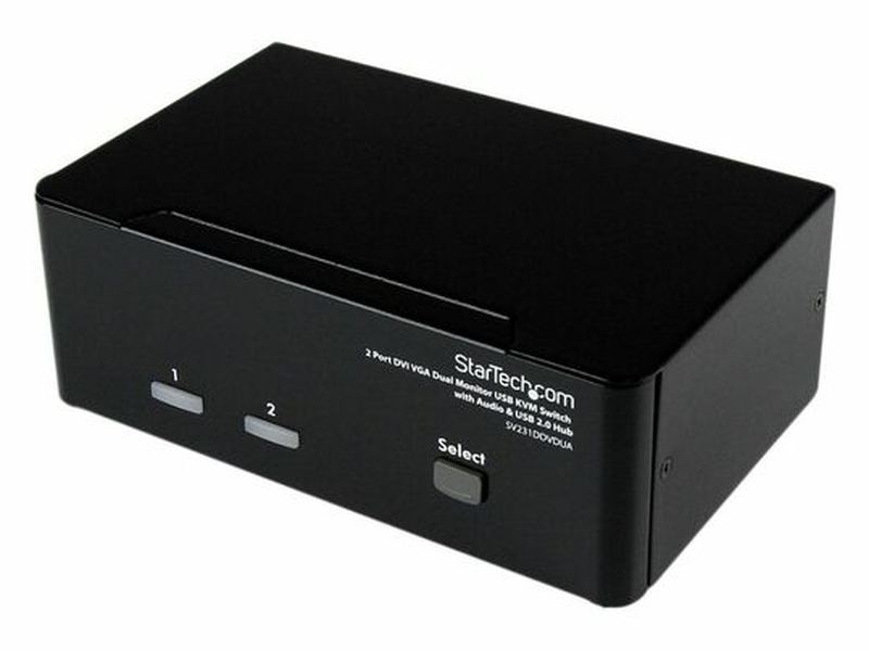 StarTech Commutateur KVM USB, VGA et DVI 2/4-Port avec Audio et Hub USB 2.0