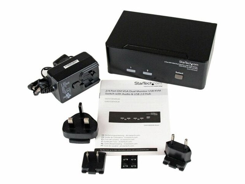 StarTech Commutateur KVM USB, VGA et DVI 2/4-Port avec Audio et Hub USB 2.0