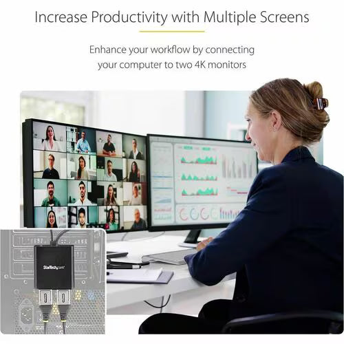 StarTech Multi Stream Transport Hub – DisplayPort™ 1.2 to dual head DisplayPort MST hub