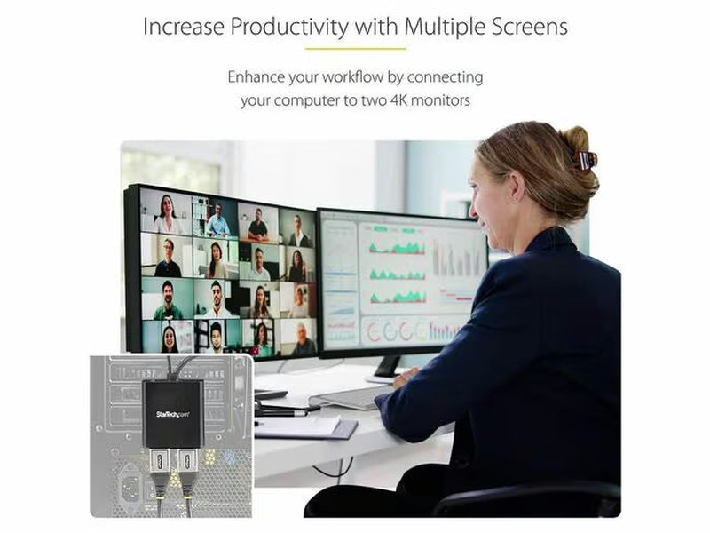 StarTech Multi Stream Transport Hub – DisplayPort™ 1.2 to dual head DisplayPort MST hub