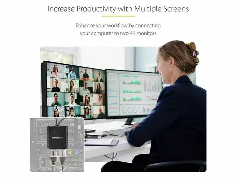 StarTech Multi Stream Transport Hub – DisplayPort™ 1.2 to dual head DisplayPort MST hub