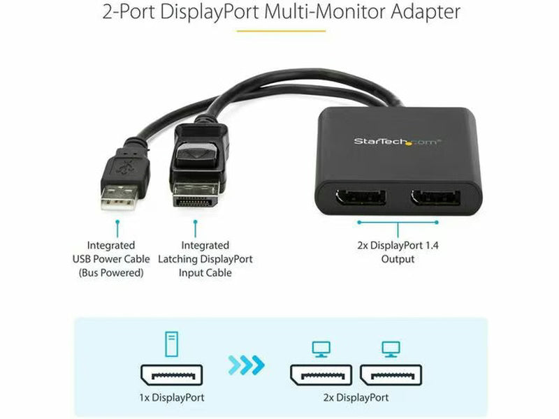 StarTech Multi Stream Transport Hub – DisplayPort™ 1.2 to dual head DisplayPort MST hub