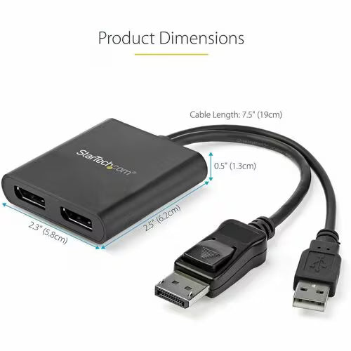 StarTech Multi Stream Transport Hub – DisplayPort™ 1.2 to dual head DisplayPort MST hub