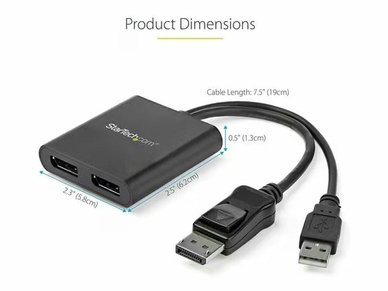 StarTech Multi Stream Transport Hub – DisplayPort™ 1.2 to dual head DisplayPort MST hub