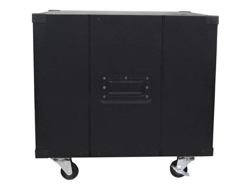 StarTech 4-Post 9U Mobile Open Frame Server Rack, 19" Network Rolling Rack for Narrow Spaces, Small Data Rack with Casters