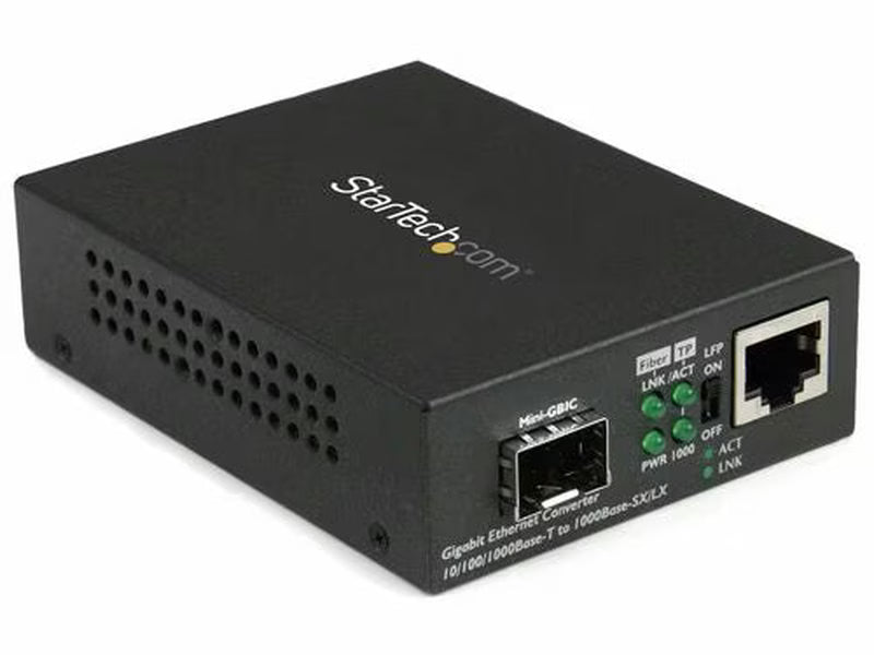 StarTech Gigabit Ethernet Fiber Media Converter with Open SFP Slot