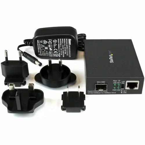 StarTech Gigabit Ethernet Fiber Media Converter with Open SFP Slot