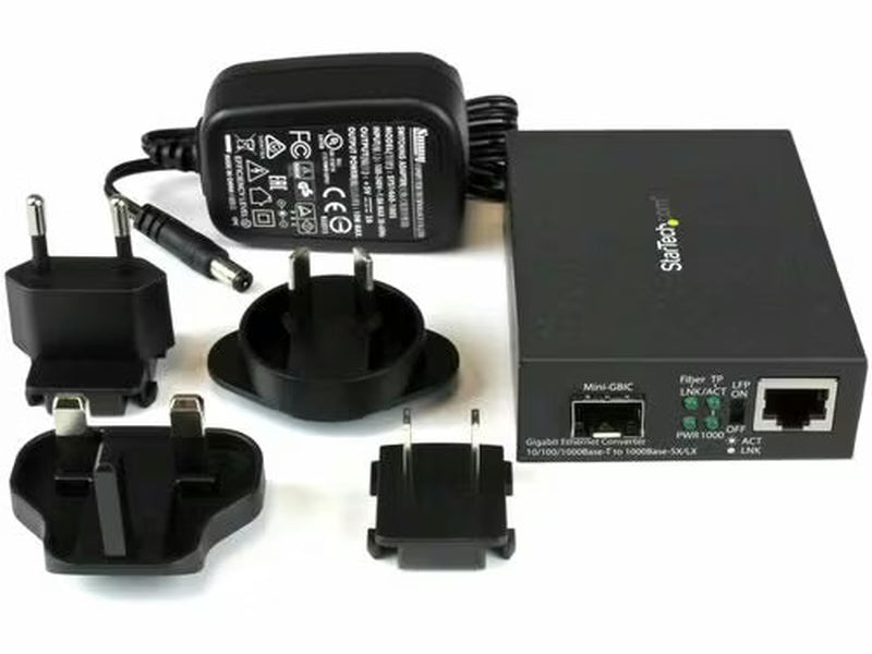 StarTech Gigabit Ethernet Fiber Media Converter with Open SFP Slot