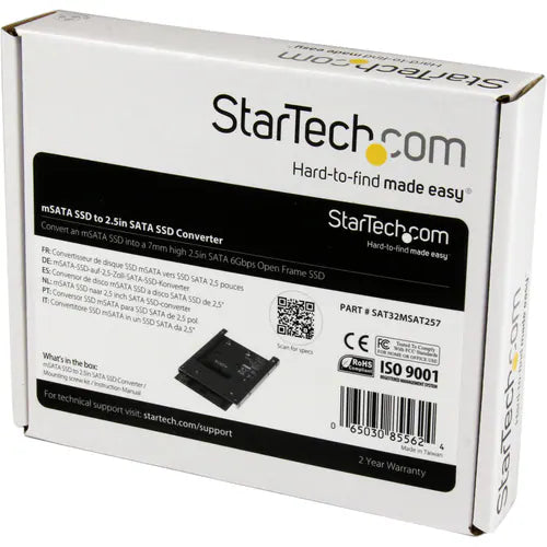 StarTech mSATA SSD to 2.5in SATA Adapter Converter