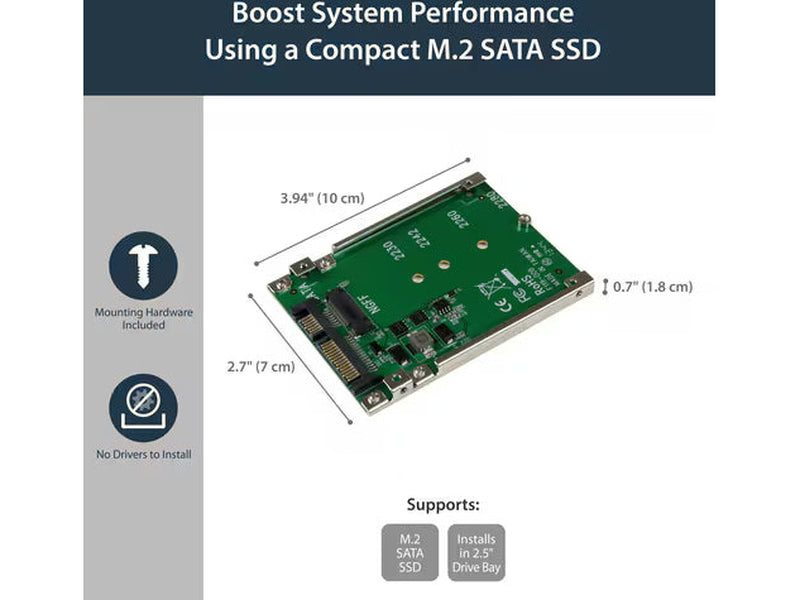 StarTech M.2 NGFF SSD to 2.5in SATA Adapter Converter