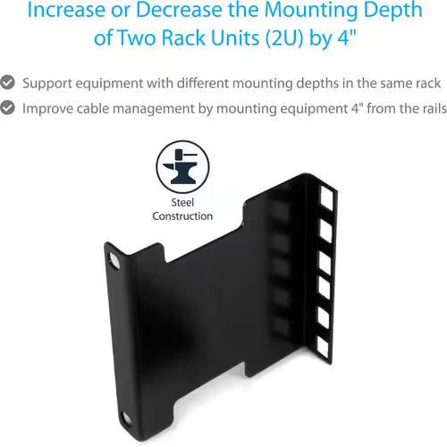 StarTech 2U Server Rack Depth Extender Adapter Kit - Recess or Extend 4"