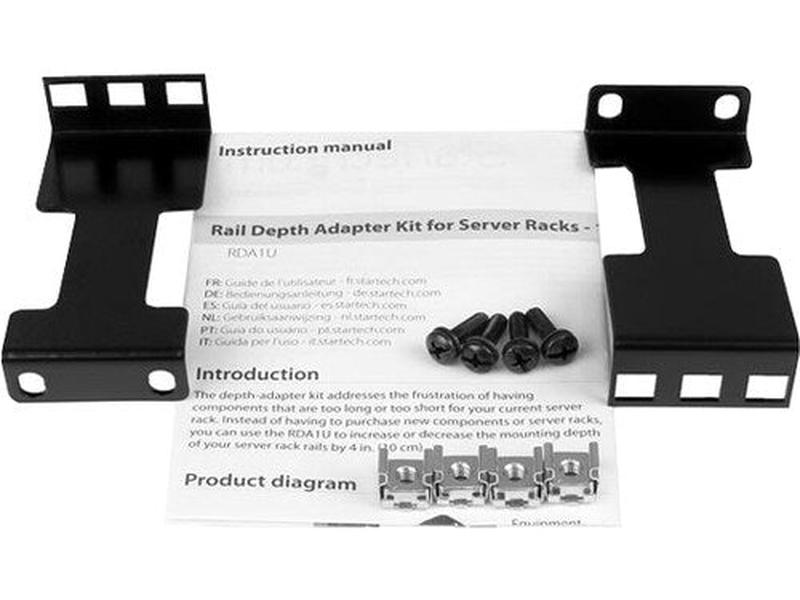 StarTech Rail Depth Adapter Kit for Server Racks - 4 in. 10 cm Rack Extender