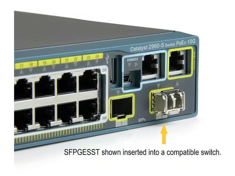 StarTech Cisco Compatible Gigabit Fiber SFP Transceiver Module MM LC w/ DDM – 550m Mini-GBIC