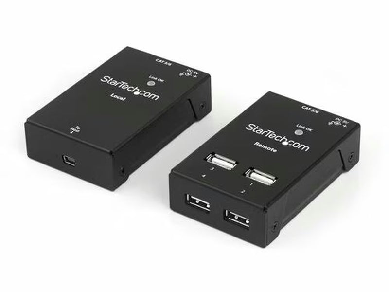 StarTech 4-Port USB 2.0-Over-Cat5-or-Cat6 Extender - 165ft 50m