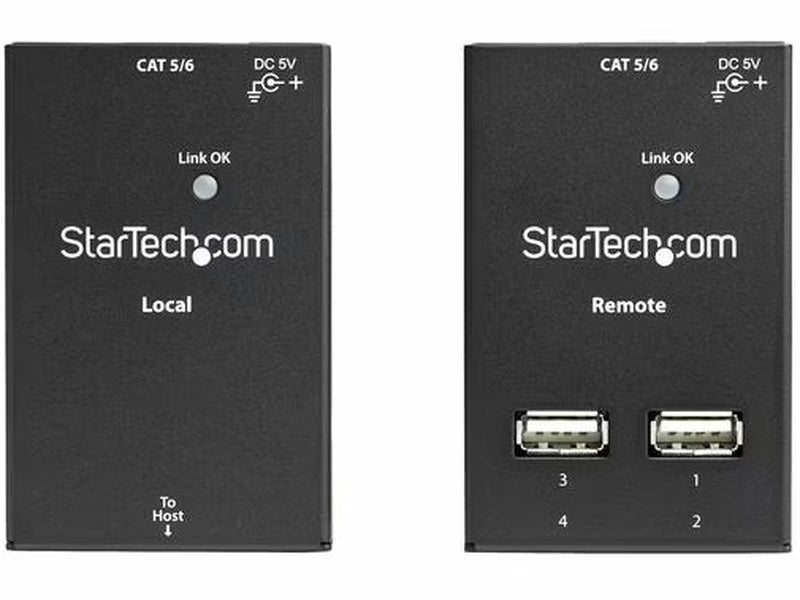 StarTech 4-Port USB 2.0-Over-Cat5-or-Cat6 Extender - 165ft 50m