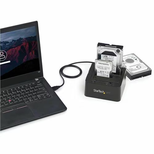 StarTech Dual-Bay USB 3.2 Gen 2 to SATA Hard Drive Docking Station, USB 10Gbps Hard Drive Dock, External 2.5/3.5" SATA I/II/III SSD/HDD Docking Station