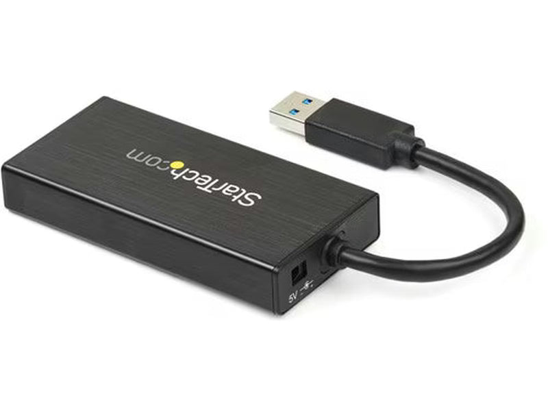 StarTech 3 Port Portable USB 3.0 Hub with Gigabit Ethernet Adapter NIC - 5Gbps