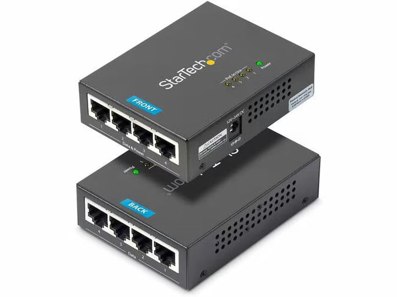 Starech PoE Injector - 52 V DC, 2.31 A Output - 4 Input Port s & 4 Output Port s
