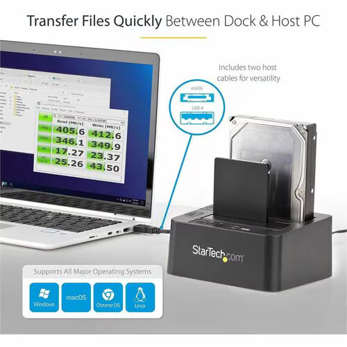 StarTech eSATA / USB 3.0 Hard Drive Duplicator Dock – Standalone HDD Cloner with SATA 6Gbps for fast-speedduplication