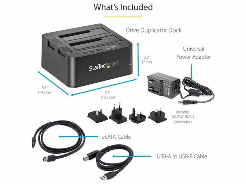 StarTech eSATA / USB 3.0 Hard Drive Duplicator Dock – Standalone HDD Cloner with SATA 6Gbps for fast-speedduplication