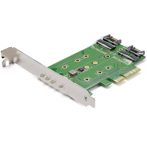 StarTech 3-Port M.2 SSD (NGFF) Adapter Card - 1 x PCIe(NVMe) M.2, 2 x SATA III M.2 - PCIe 3.0