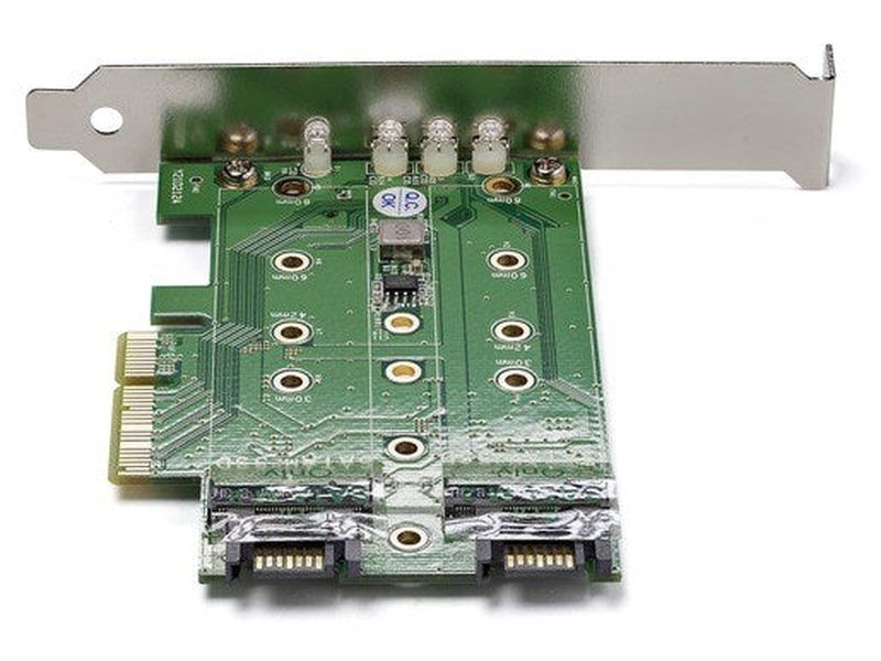 StarTech 3-Port M.2 SSD NGFF Adapter Card - 1 x PCIe NVMe M.2, 2 x SATA III M.2 - PCIe 3.0