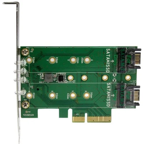StarTech 3-Port M.2 SSD NGFF Adapter Card - 1 x PCIe NVMe M.2, 2 x SATA III M.2 - PCIe 3.0