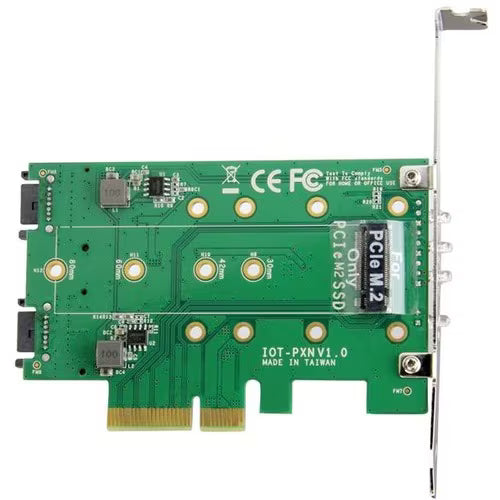 StarTech 3-Port M.2 SSD NGFF Adapter Card - 1 x PCIe NVMe M.2, 2 x SATA III M.2 - PCIe 3.0