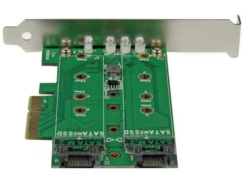 StarTech 3-Port M.2 SSD NGFF Adapter Card - 1 x PCIe NVMe M.2, 2 x SATA III M.2 - PCIe 3.0